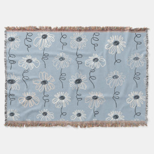 Manta Patrón floral de margarita minimalista (7)