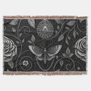 Manta Patrón floral de mariposa gótica (3)