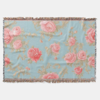 Manta Patrón floral de rosas rosadas