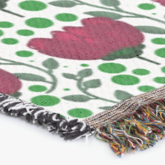 Manta Patrón floral de tulipán carmesí | Rojo elegante