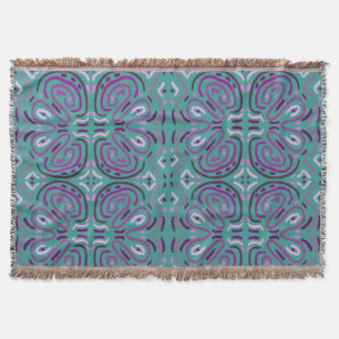 Manta Patrón floral femenino de flores moradas sobre tur