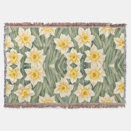 Manta Patrón floral Flores de Daffodil