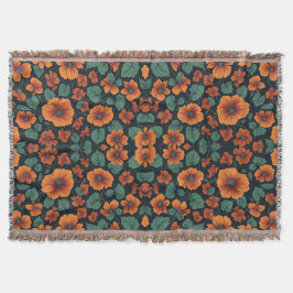 Manta Patrón floral Flores de nasturcio