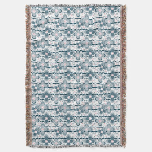 Manta Patrón floral gris y blanco gris