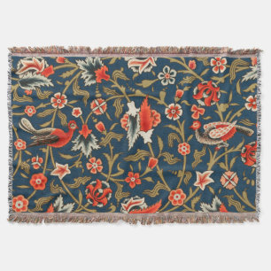Manta Patrón Floral Indo-Persa Bohemio Antiguo Rojo
