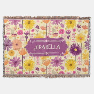 Manta Patrón floral moderno Arabella Cascading