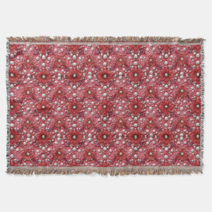 Manta Patrón floral rojo con acentos de perla