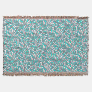 Manta Patrón floral sin costura de agua gris