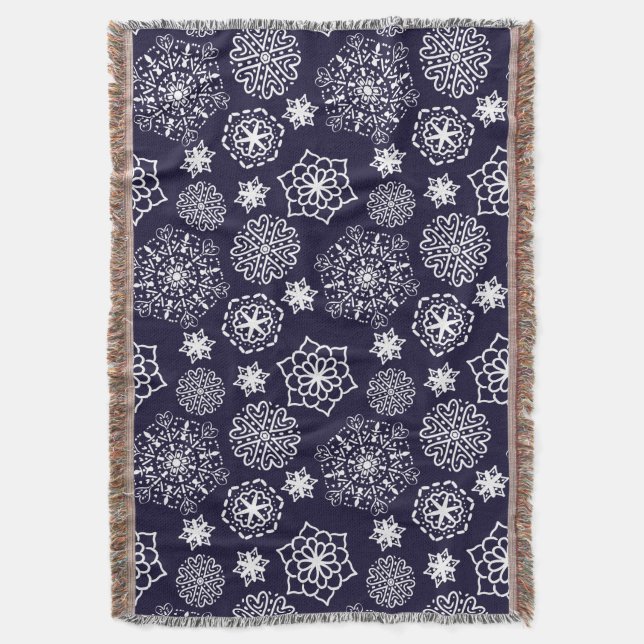 Manta Patrón folclórico azul II (Frente vertical)