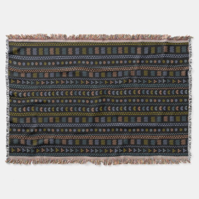 Manta Patrón folclórico escandinavo Cosy Throw Blanket (Anverso)