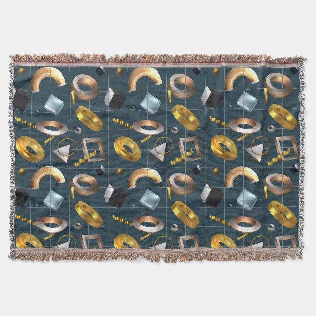 Manta Patrón geométrico 3D (Anverso)