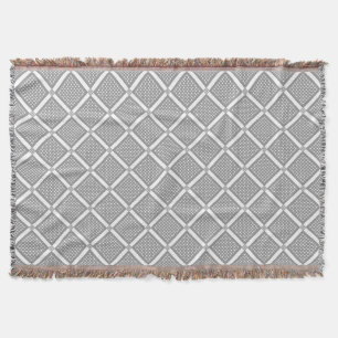 Manta Patrón geométrico a cuadros gris y blanco