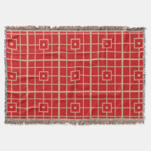 Patrón geométrico chino tradicional rojo y dorado