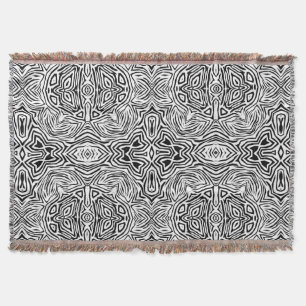 Manta Patrón geométrico moderno abstracto en blanco y ne