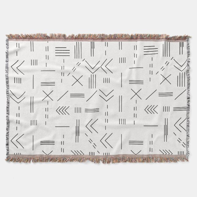 Manta Patrón geométrico moderno y grandioso de color bla (Anverso)