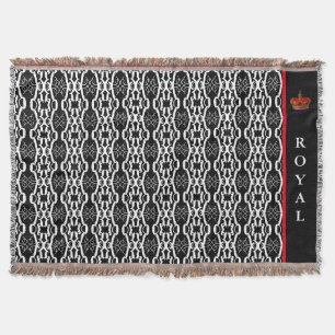 Manta Patrón geométrico ovalado de Moda en blanco y negr