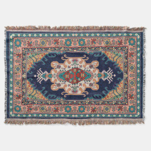 Manta Patrón geométrico persa Tabriz negro radial