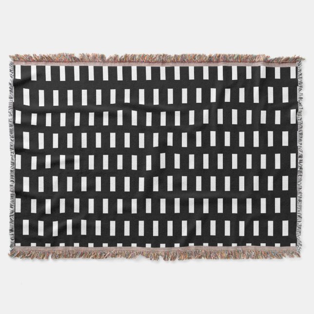 Manta Patrón geométrico preppy negro y blanco (Anverso)