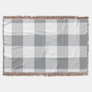 Manta Patrón Gingham Gris Y Blanco