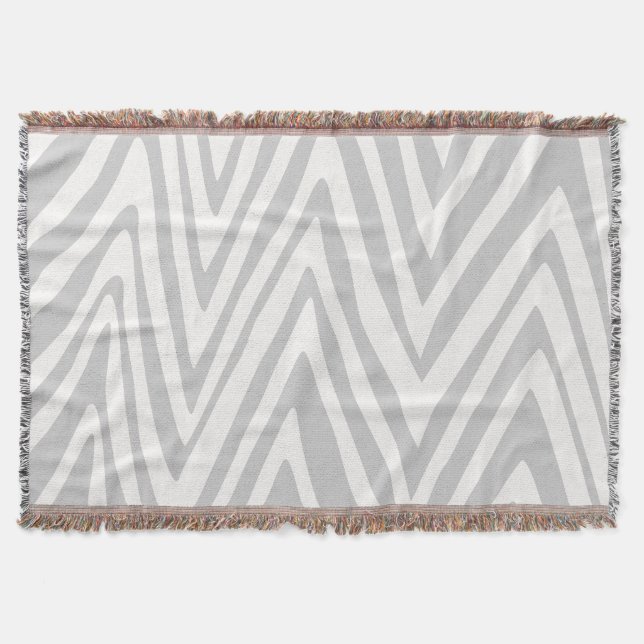 Manta Patrón gris y blanco en zig zag (Anverso)