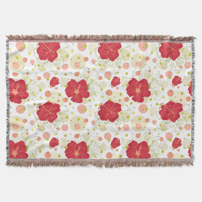 Manta Patrón Hibiscus dibujado a mano (Anverso)