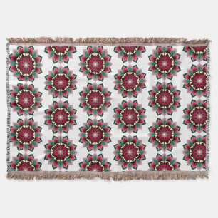 Manta Patrón Mandala 02 en rosa profundo