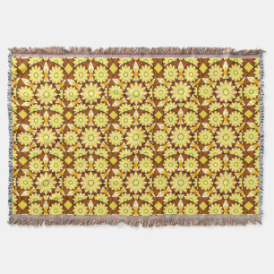 Manta Patrón Mandala, tonos marrones y dorados