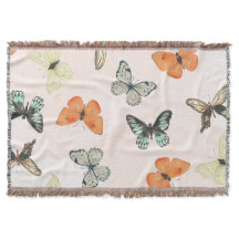 Patrón mariposa Fleece Cotton Throw Blanket