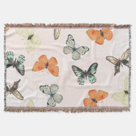 Manta Patrón mariposa Fleece Cotton Throw Blanket