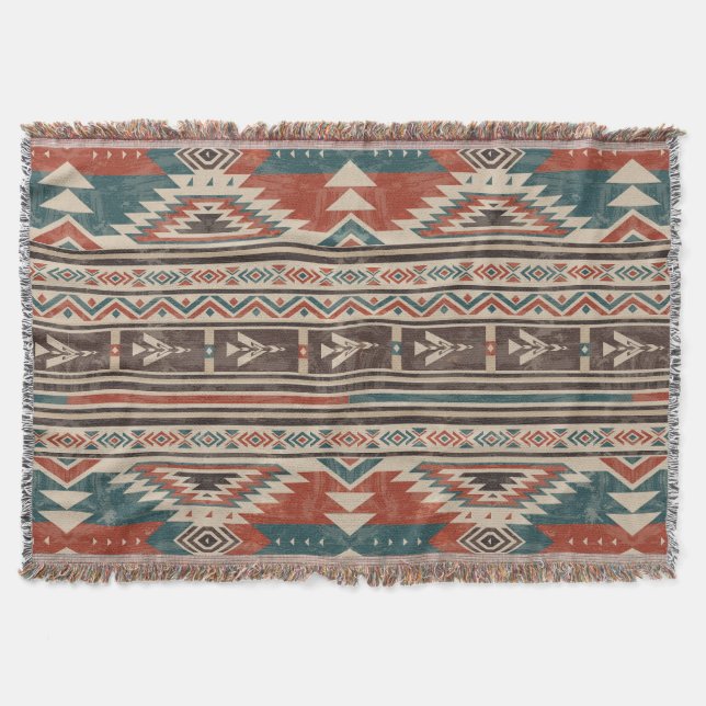 Manta Patrón nativo de etnia indígena tribal estadounide (Anverso)