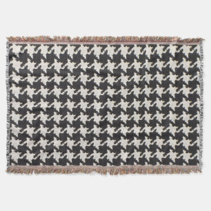 Manta Patrón negro blanco de dientes de perro