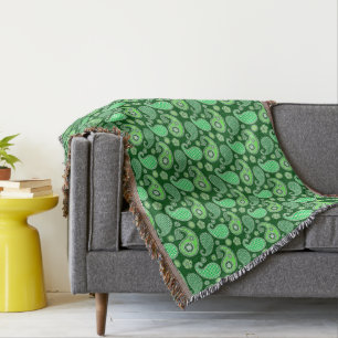 Manta Patrón Paisley, Esmeralda y Verde Jade
