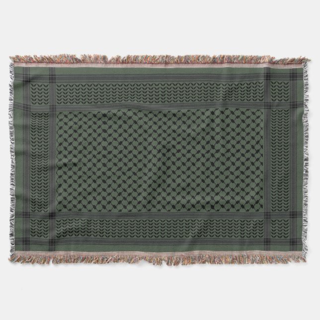 Manta Patrón palestino Keffiyeh Verde (Anverso)