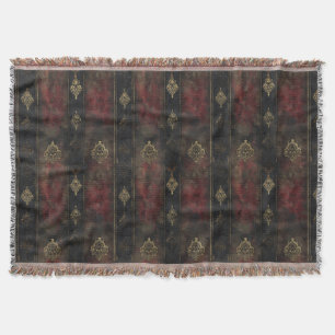 Manta Patrón Persa Dorado Damask Noir (4)
