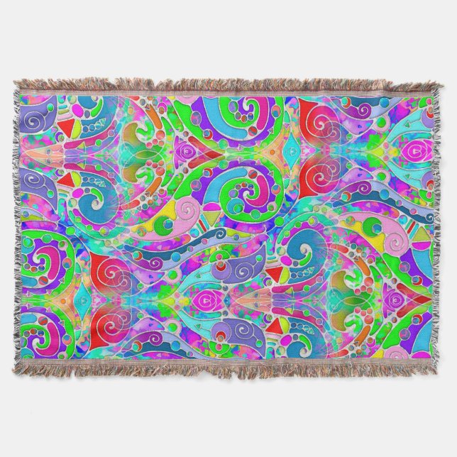 Manta Patrón Pintado A Mano Y Digitalmente Art. 22 (Anverso)