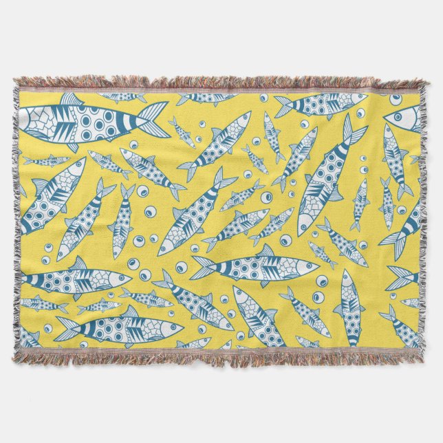 Manta Patrón portugués de sardinas de Lisboa Azulejos am (Anverso)