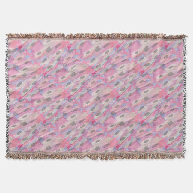 Manta Patrón rosa abstracto de camo (Anverso)