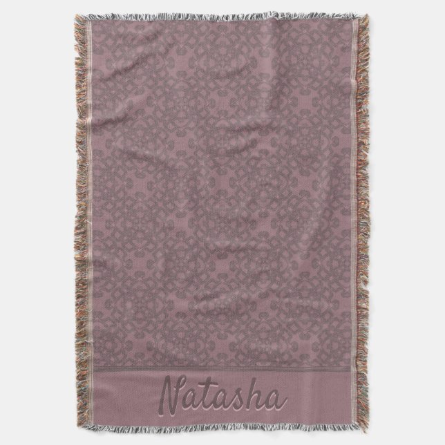 Manta Patrón Rosa de polvo personalizado (Frente vertical)