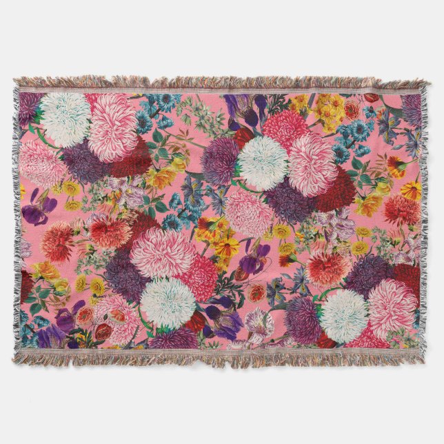 Manta Patrón rosa floral (Anverso)