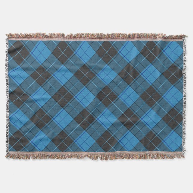 Manta Patrón simple de tartán en azul oscuro (Anverso)