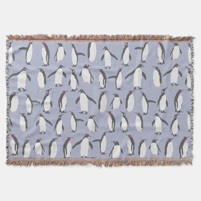 Manta Patrón sin fisuras de los pingüinos de invierno +  (Anverso)