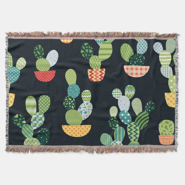 Manta Patrón sin problemas de las plantas de cactus (Anverso)