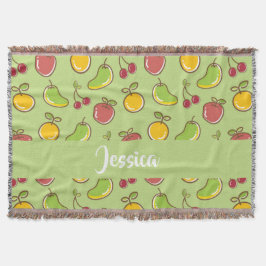 Manta Patrón verde de frutas frescas de verano