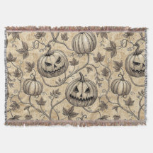 Patrón vintage de calabaza de Halloween