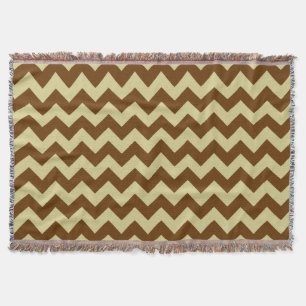 Manta Patrón zigzag de Brown y Tan Chevron