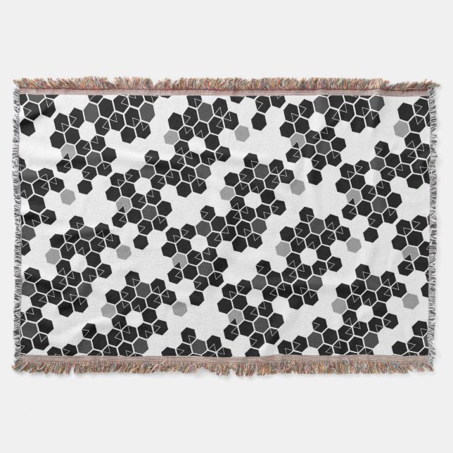 Manta Patrones de datos de hex blanco y negro (Anverso)