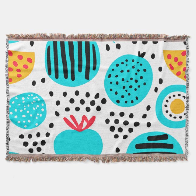 Manta Patrones de frutas azules pintando arte. Compra ah (Anverso)