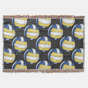 Manta Patrones de voleibol azul y amarillo