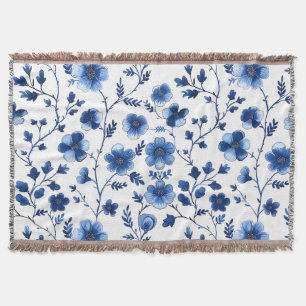 Manta Patrones florales azules del algodón francés Papan