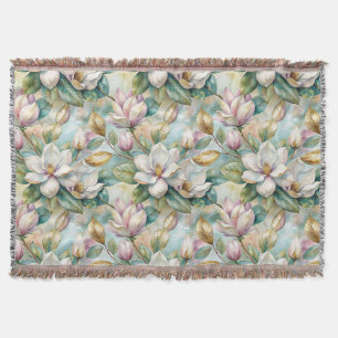 Manta Pattern Elegant Magnolia Flowers